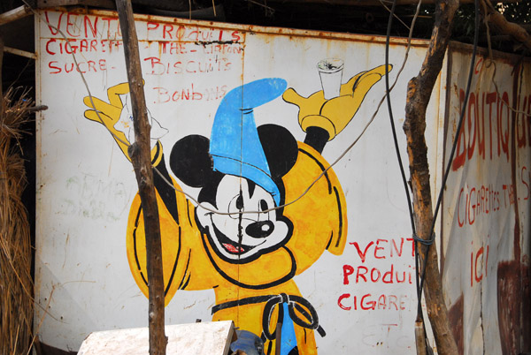 Yes, that's Mickey Mouse selling cigars and cigaretts, Ségou, Mali