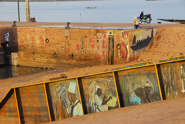 Quai des Arts, boat landing in Segou painted for the Festival Sur Le Niger