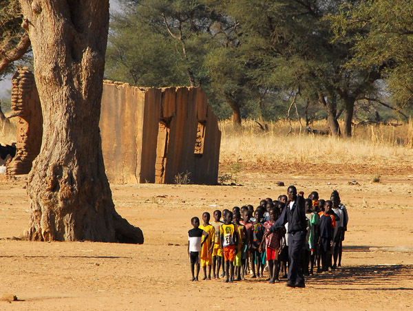 Assembly of school kids, Mali