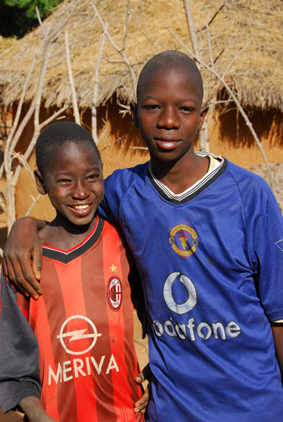 Boys in soccer shirts, Mali