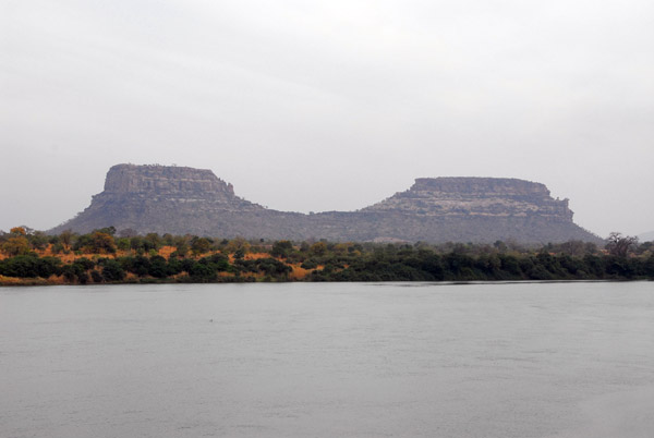 Buttes across the Senegal River from Diamou, Mali