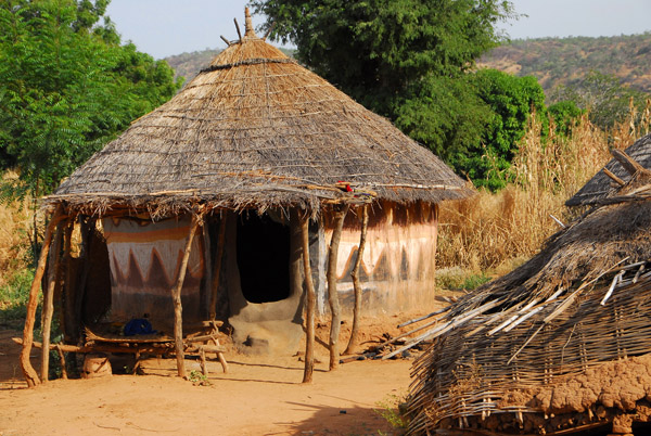 A hut in Western Mali with painted decoration