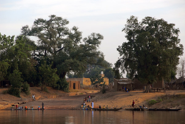 Looking back at the ferry landing on the north shore of the Bakoy River, Mali
