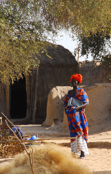 Woman in a West African dress, Mali