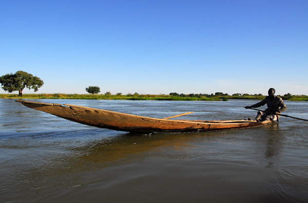 Pirogue on the Niger River near Ayorou