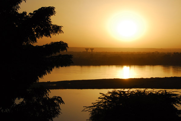 Sunset over the Niger River from the Hôtel Le Sahel, Niamey