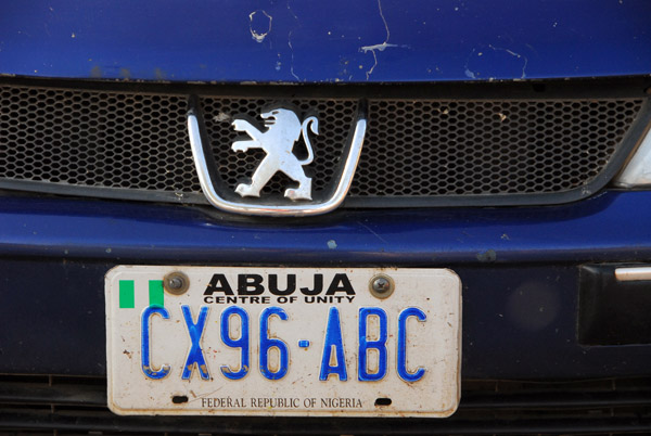Nigerian license plate from Abuja