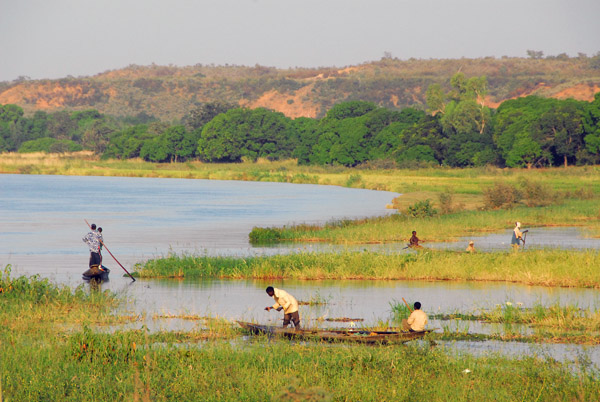 Pirogues on the Niger River at Gaya