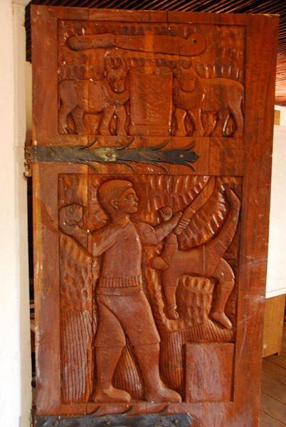 Carved wooden door, Royal Palace of Abomey