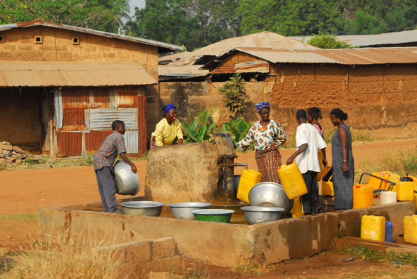 Villages gathered around a well, Benin