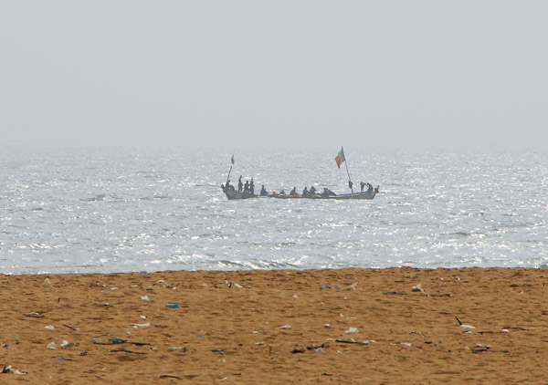 Fishing boat off the beach of Grand Popo