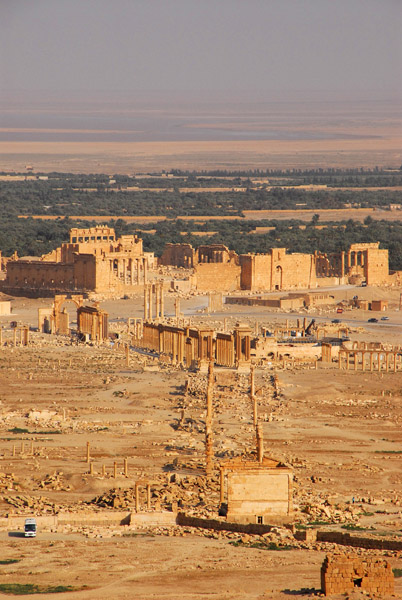Main colonnade of Palmyra seen from the Castle