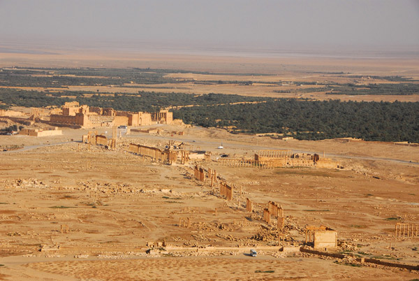 Wide view of Palmyra from the Arab Citadel, Syria