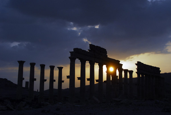 Colonnade at sunset, Palmyra