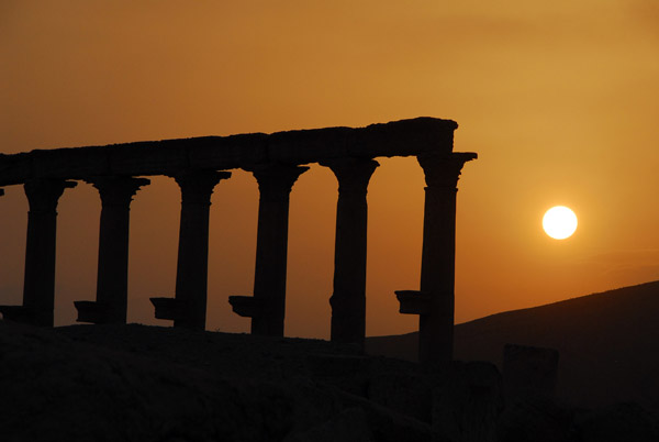 Colonnade at sunset, Palmyra