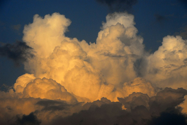 Towering clouds over Palmyra at sunset