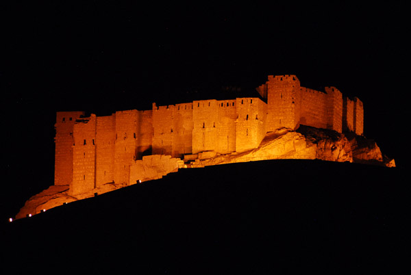 Arab Citadel, Palmyra, at night