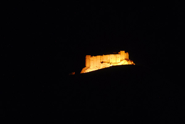 Arab Citadel, Palmyra, at night
