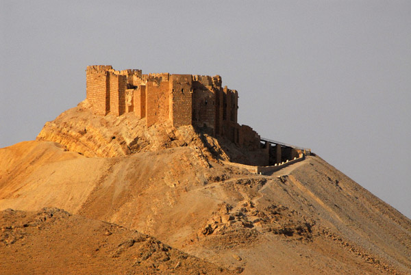 View of Palmyra Castle (Arab Citadel) from the Necropolis