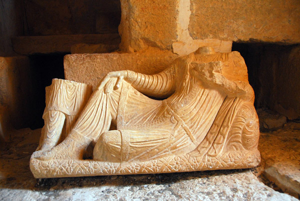 Typical of Palmyra, the reclining tomb monument