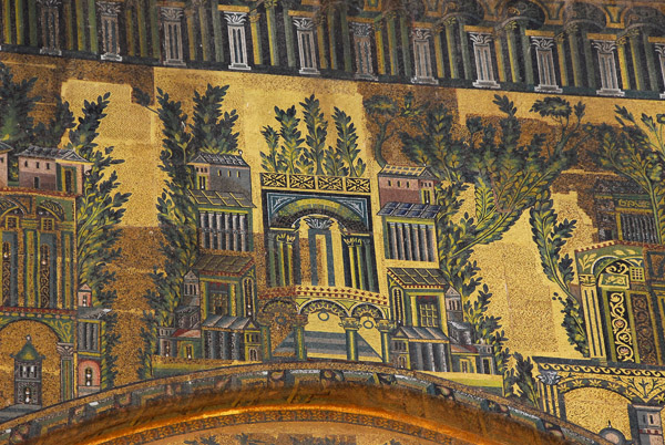 Umayyad mosque mosaics, said to depict Paradise