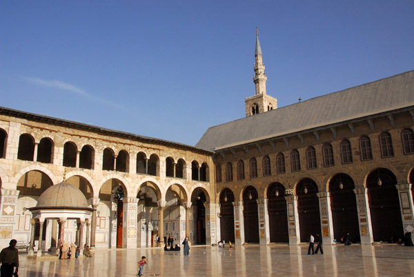 Southeast corner of the Umayyad Mosque courtyard