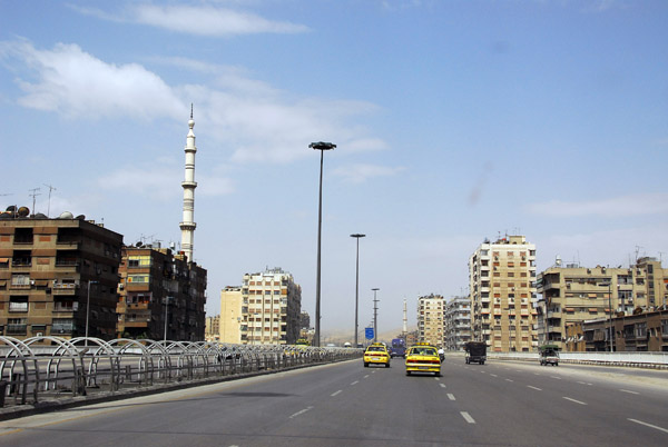 Highway through a modern section of Damascus