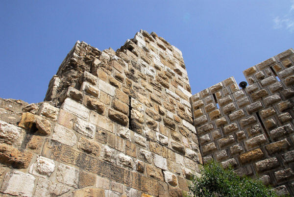 Partially ruined tower on the north side of the Citadel of Damascus