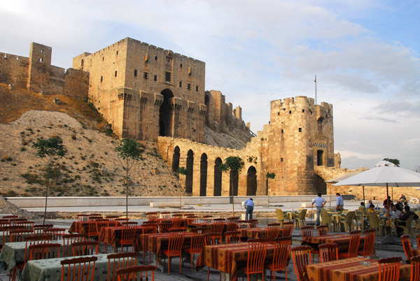 Terrace at the base of the Citadel of Aleppo