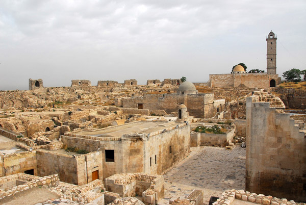 The interior of the Citadel of Aleppo is mostly ruins
