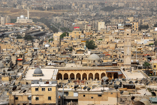 Umayyad Mosque from the Citadel of Aleppo, looking west