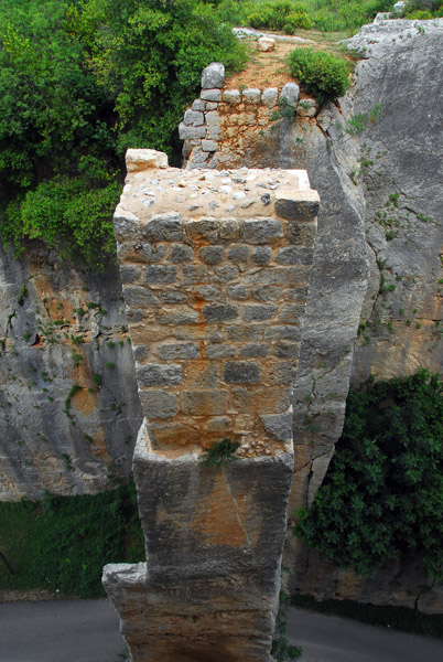 Looking out where the drawbridge used to cross the gorge