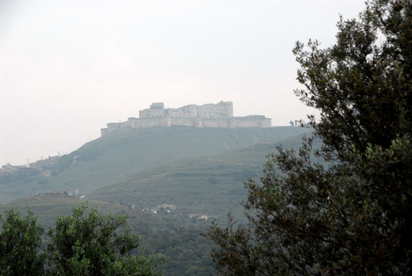 Imposing hilltop location of the Krak des Chevaliers