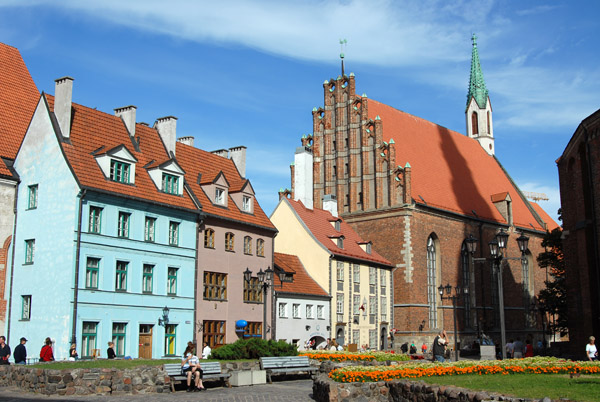 Skunu iela and St. John's Church, Riga