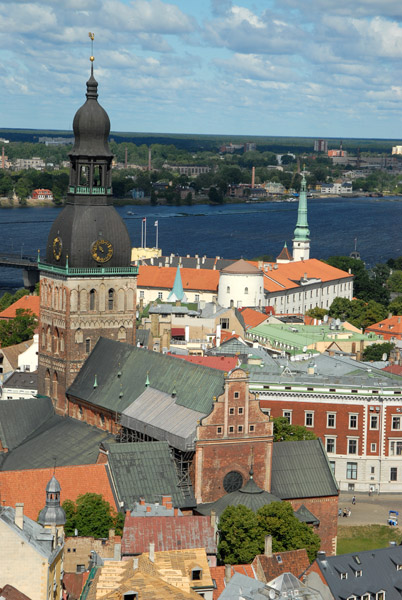 View of Riga Cathedral and Riga Castle