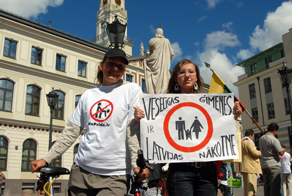 Anti-gay demonstrators, Riga, Latvia - 2006