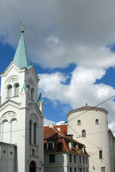 Catholic church and Riga Castle