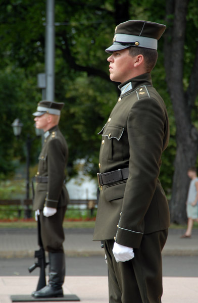 Honor guard at the Freedom Monument, Riga