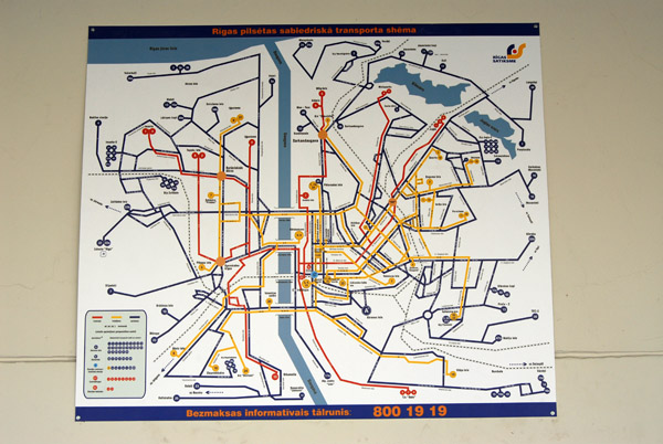 Map of Riga public transport