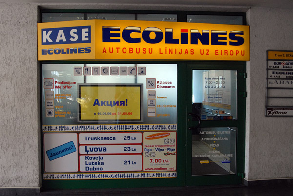 Ecolines office, Riga bus station