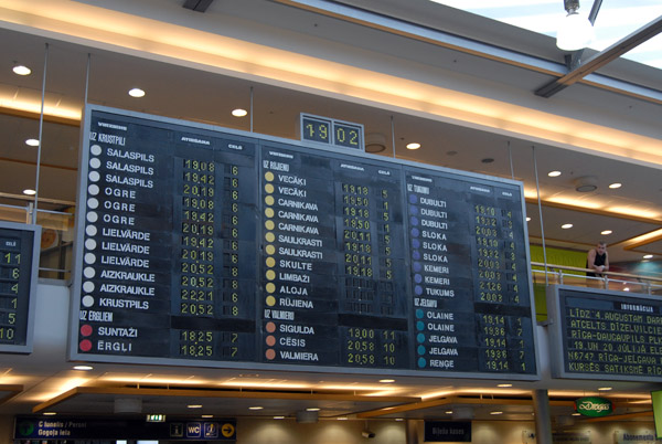 Rail departure board, Riga Station