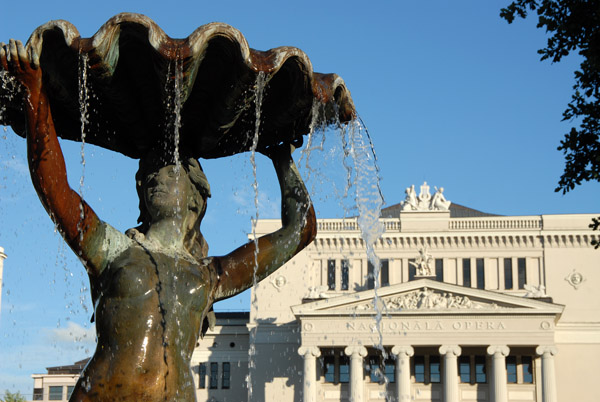 Fountain in front of the Latvian National Opera, Riga