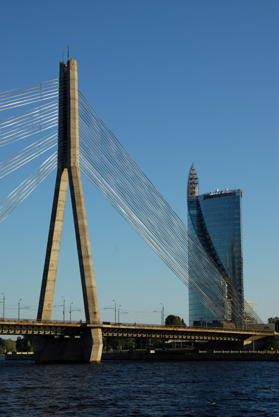 Vansu tilts and Hansabanken Tower, Riga