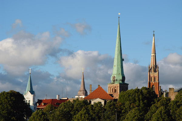 Church spires of Riga, Latvia