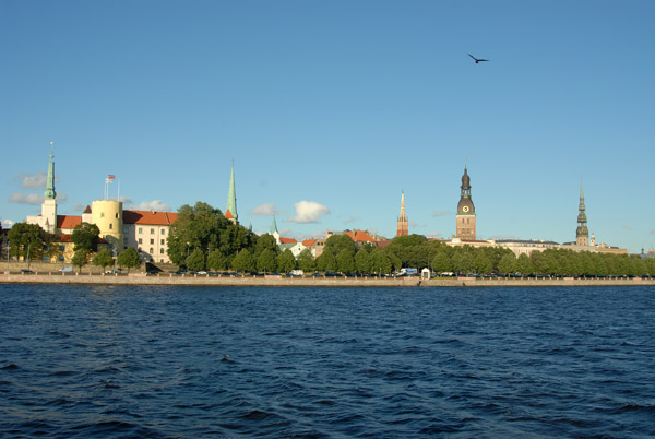 Old Town Riga from a tourist boat on the Daugava River