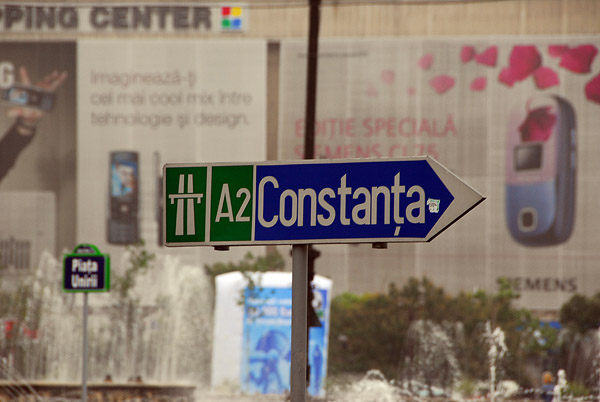 Motorway sign for Constanţa (Constanta)