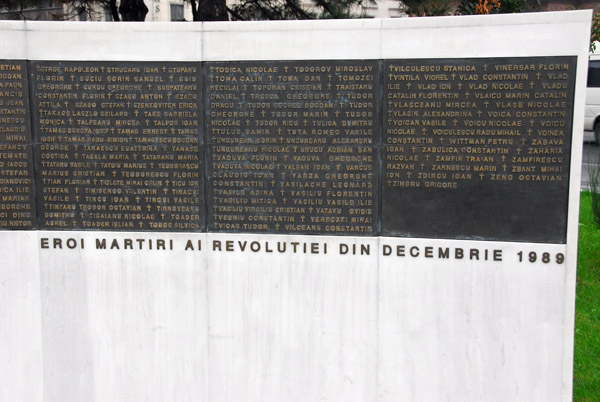 Heroes martyred in the Revolution of December 1989