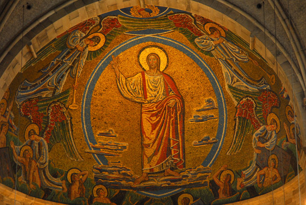 Mosaic of the Resurrection on the apse vault by Joakim Skovgaard 1925-1927