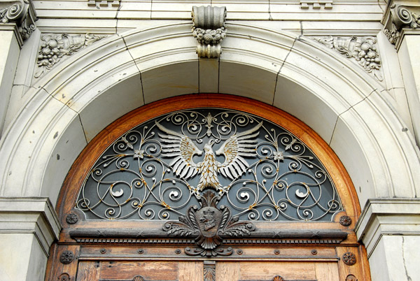 Door decortated with eagles, Västergatan, Malmö