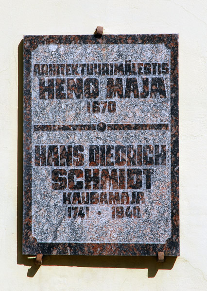 Arhitekuurimlestis Heno Maja 1670, Hans Dietrich Schmidt Kaubamaja 1741-1940
